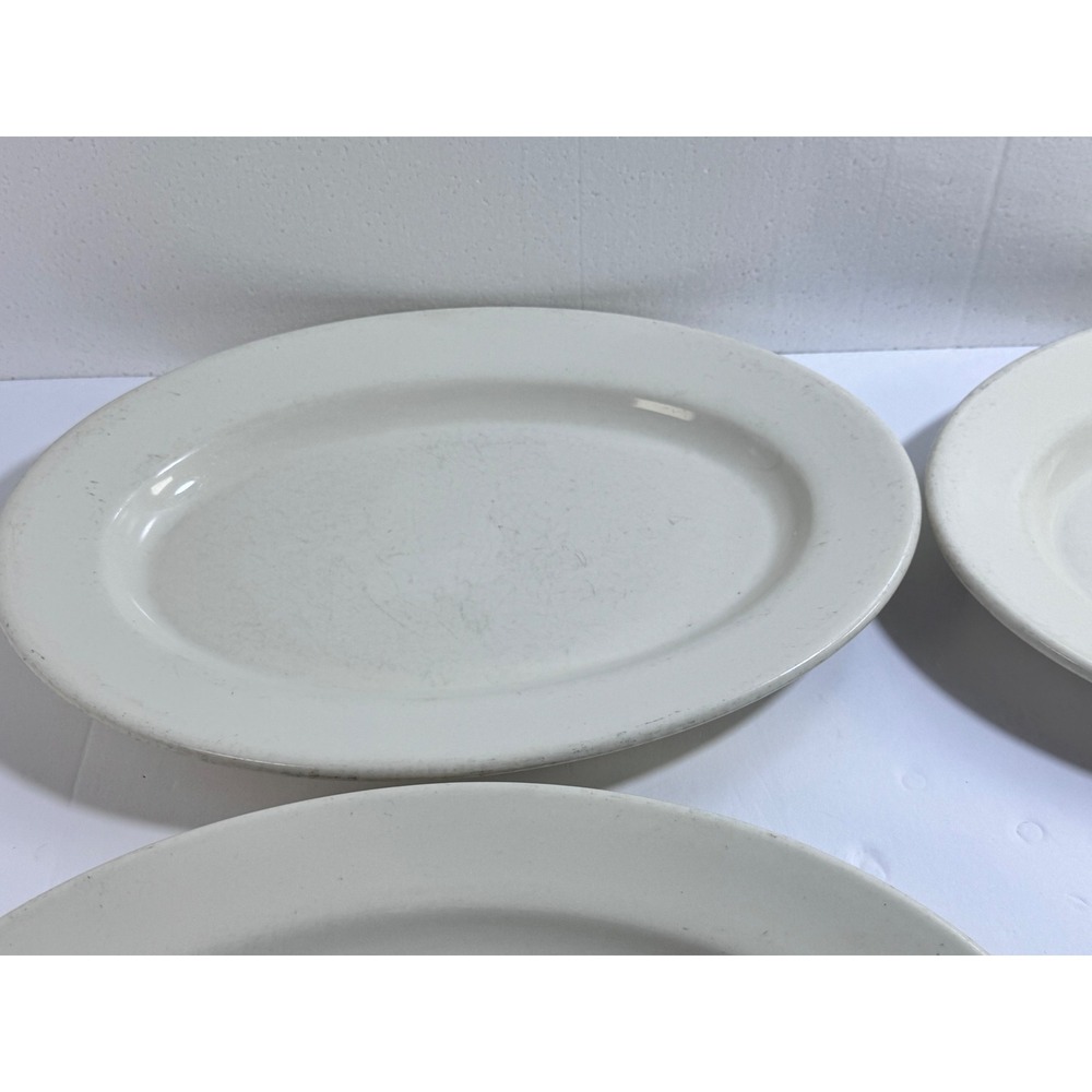 Buffalo‎ China Oval Platter Set 4 White Vintage Restaurant Ware